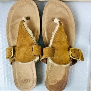 UGG | Shoes | Ugg Suede Shearling Thong Sandals Size 95